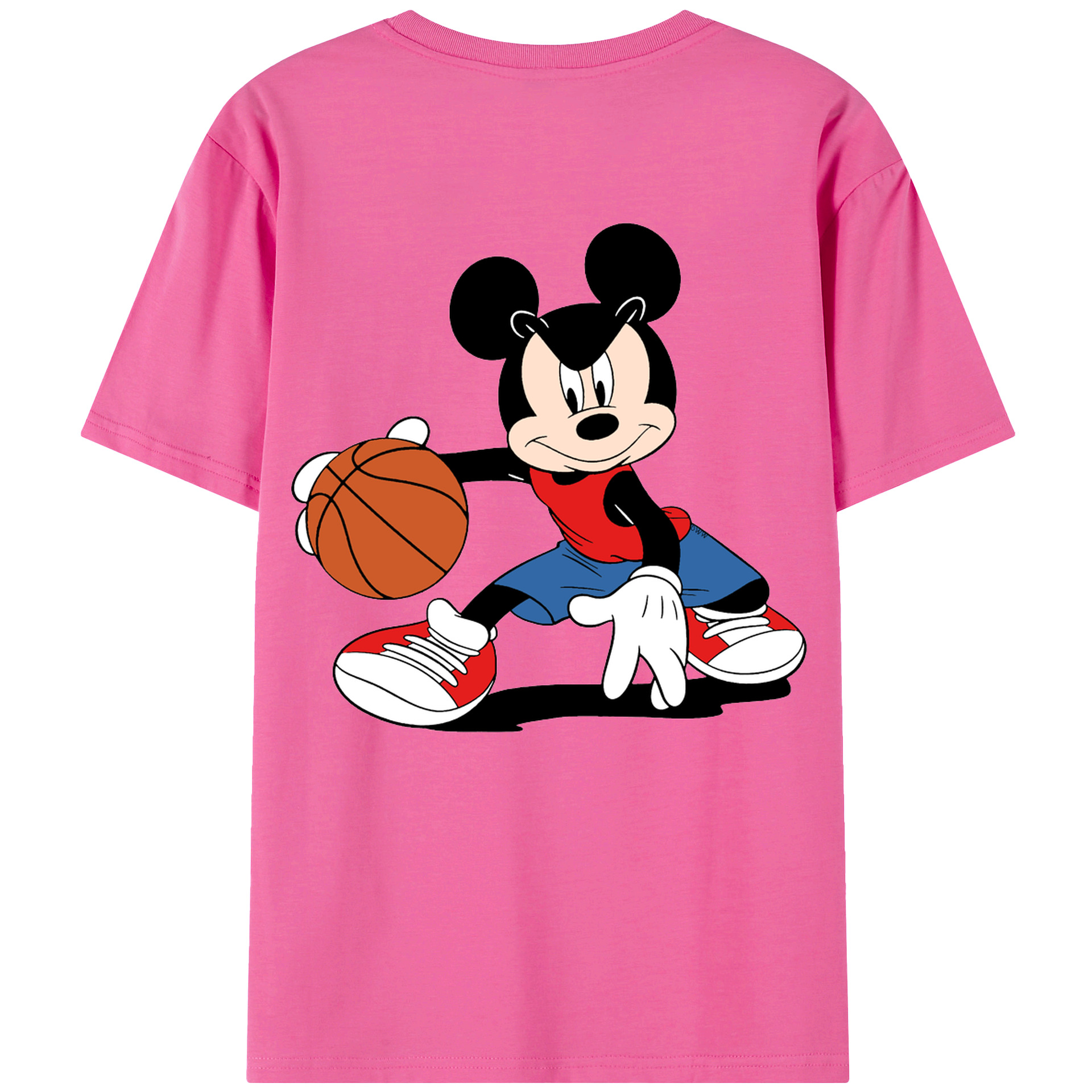 （画像用） ミッキーマウス Mickey Mouse レディース半袖Tシャツ(バックプリント)